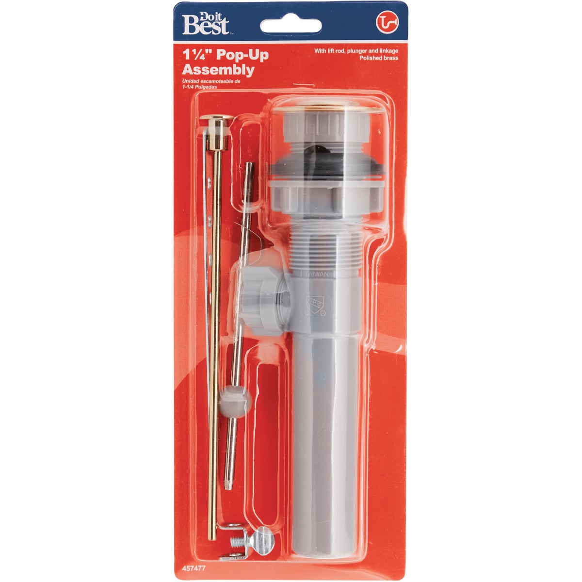 Do it Best 1-1/4 In. Polished Brass Pop-Up Assembly Image 2