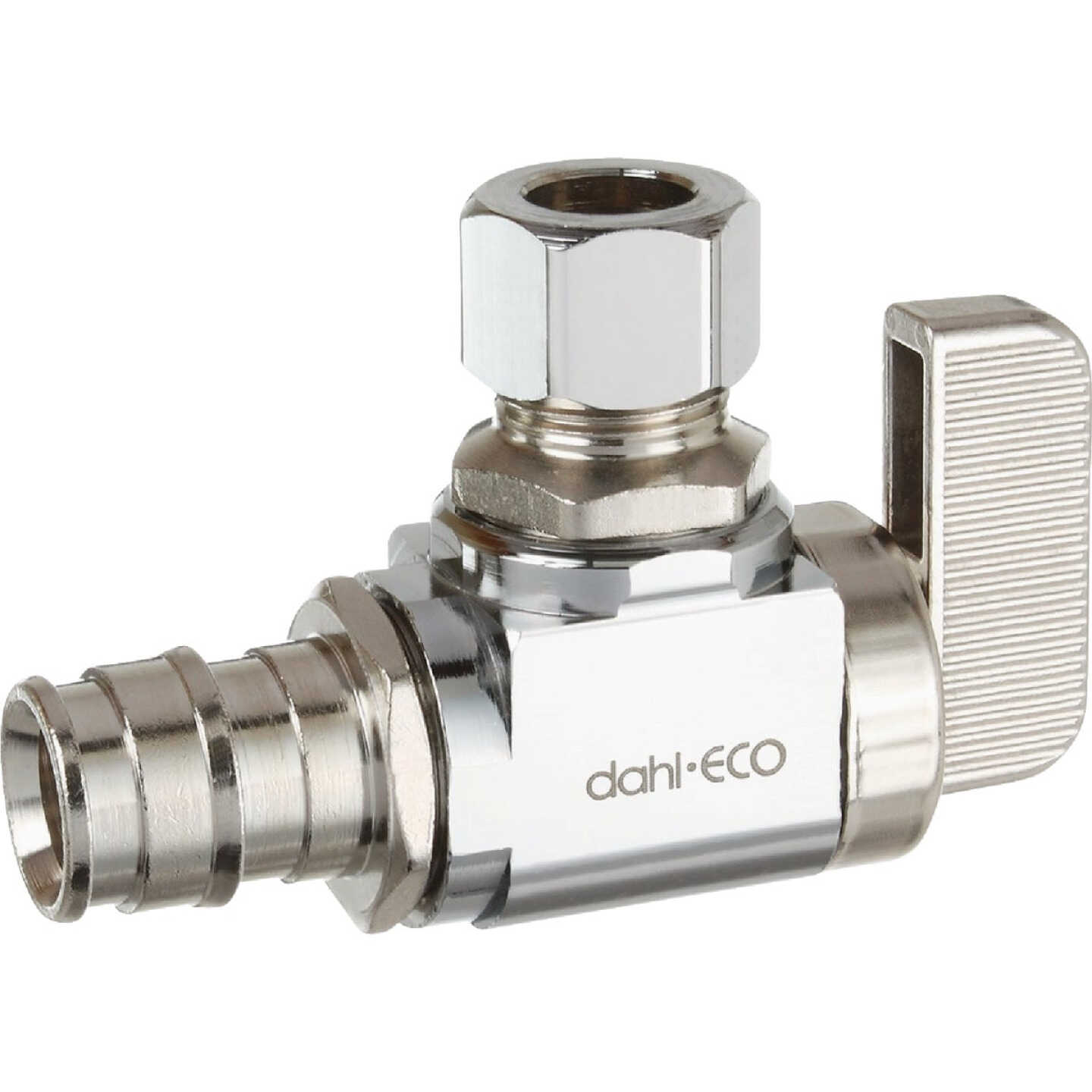 dahl 1/2 In. Cold Expansion x 3/8 In. OD Comp Angle Plated Supply Stop Image 1