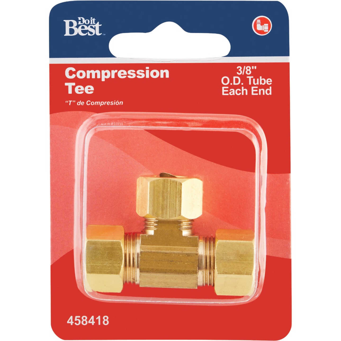 Do it 3/8 In. Compression Brass Tee Image 2