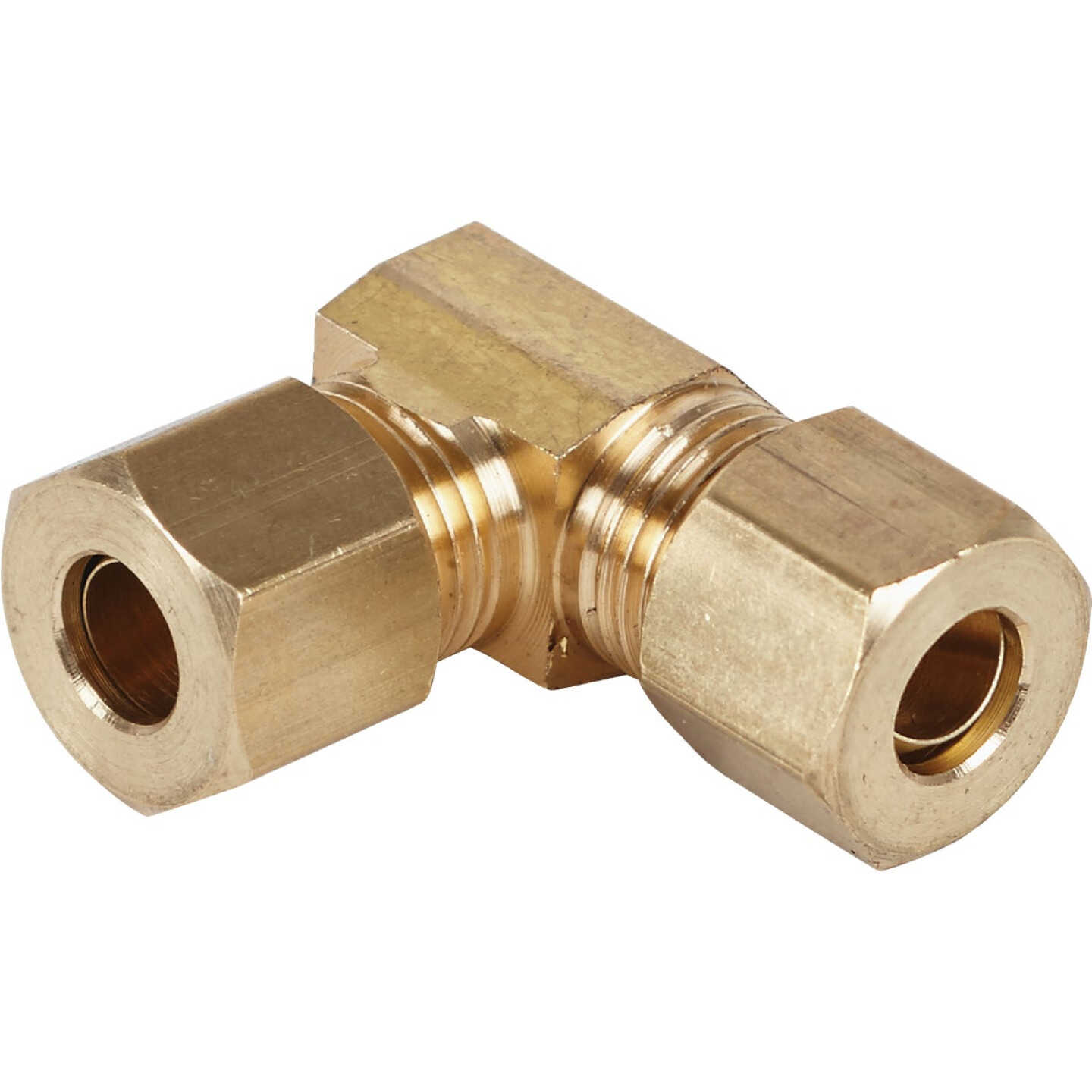 Do it 1/4 In. 90 Deg. 2-Way Low Lead Compression Brass Elbow (1/4 Bend) Image 1