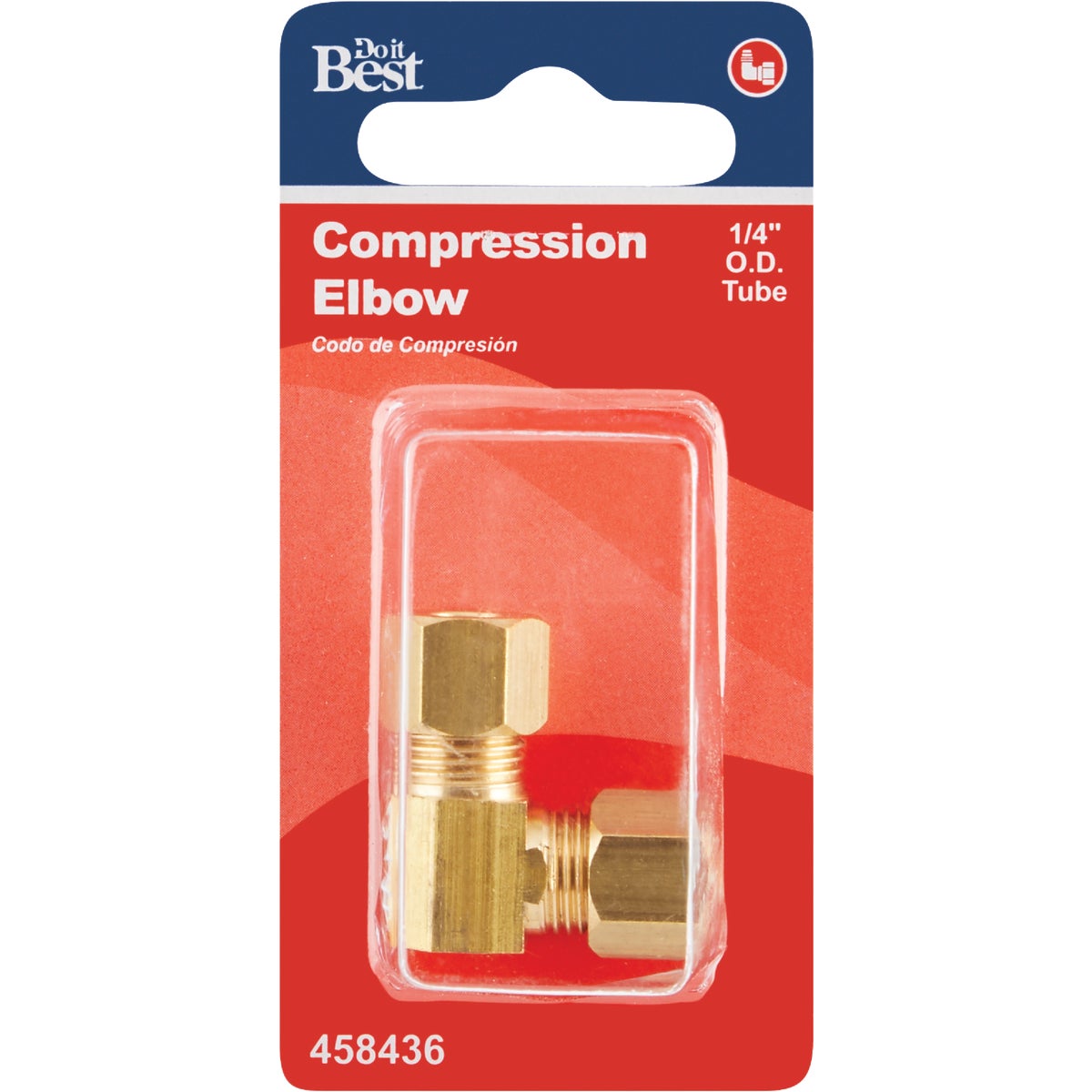 Do it 1/4 In. 90 Deg. 2-Way Low Lead Compression Brass Elbow (1/4 Bend) Image 2