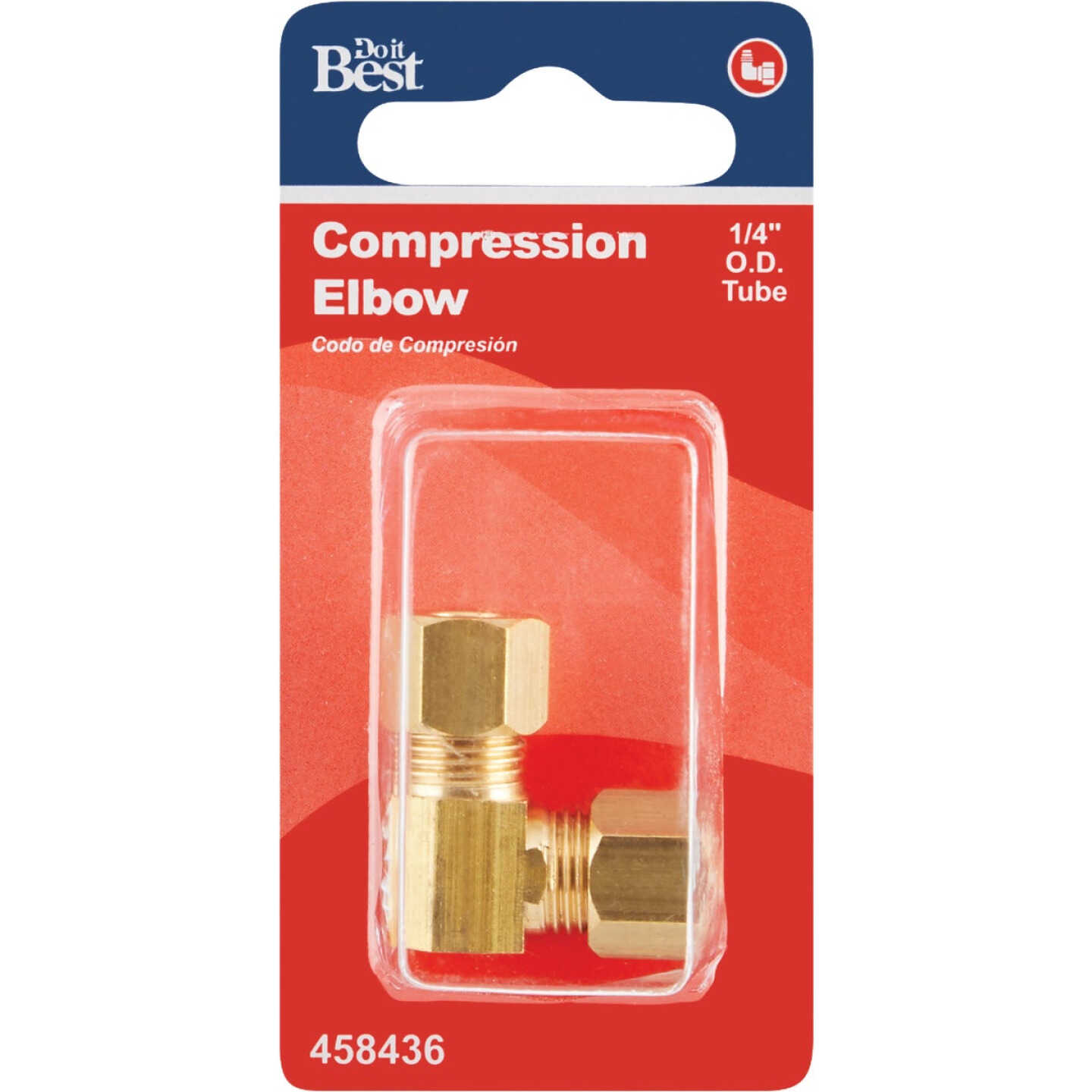 Do it 1/4 In. 90 Deg. 2-Way Low Lead Compression Brass Elbow (1/4 Bend) Image 2