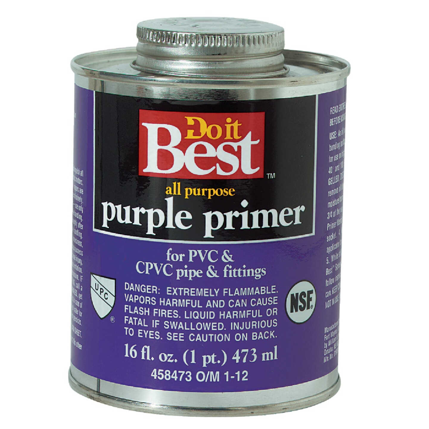 Do it Best 16 Oz. Purple Pipe and Fitting Primer for PVC/CPVC Image 1