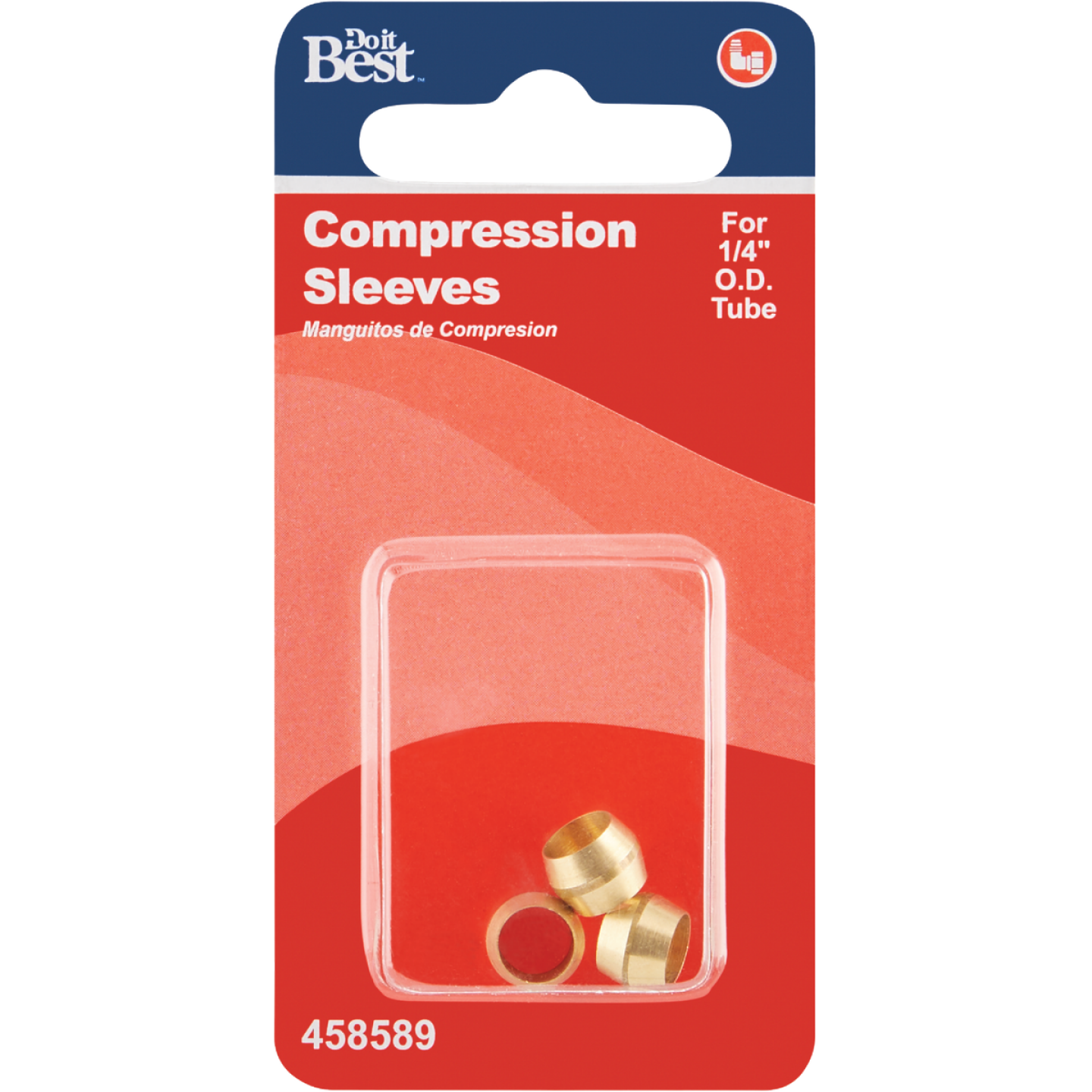 Do it 1/4 In. Brass Compression Sleeve (3-Pack) Image 2