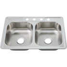 Common Goods 33 In. x 22 In. x 7 In. Top Mount Double Bowl Kitchen Sink Image 2