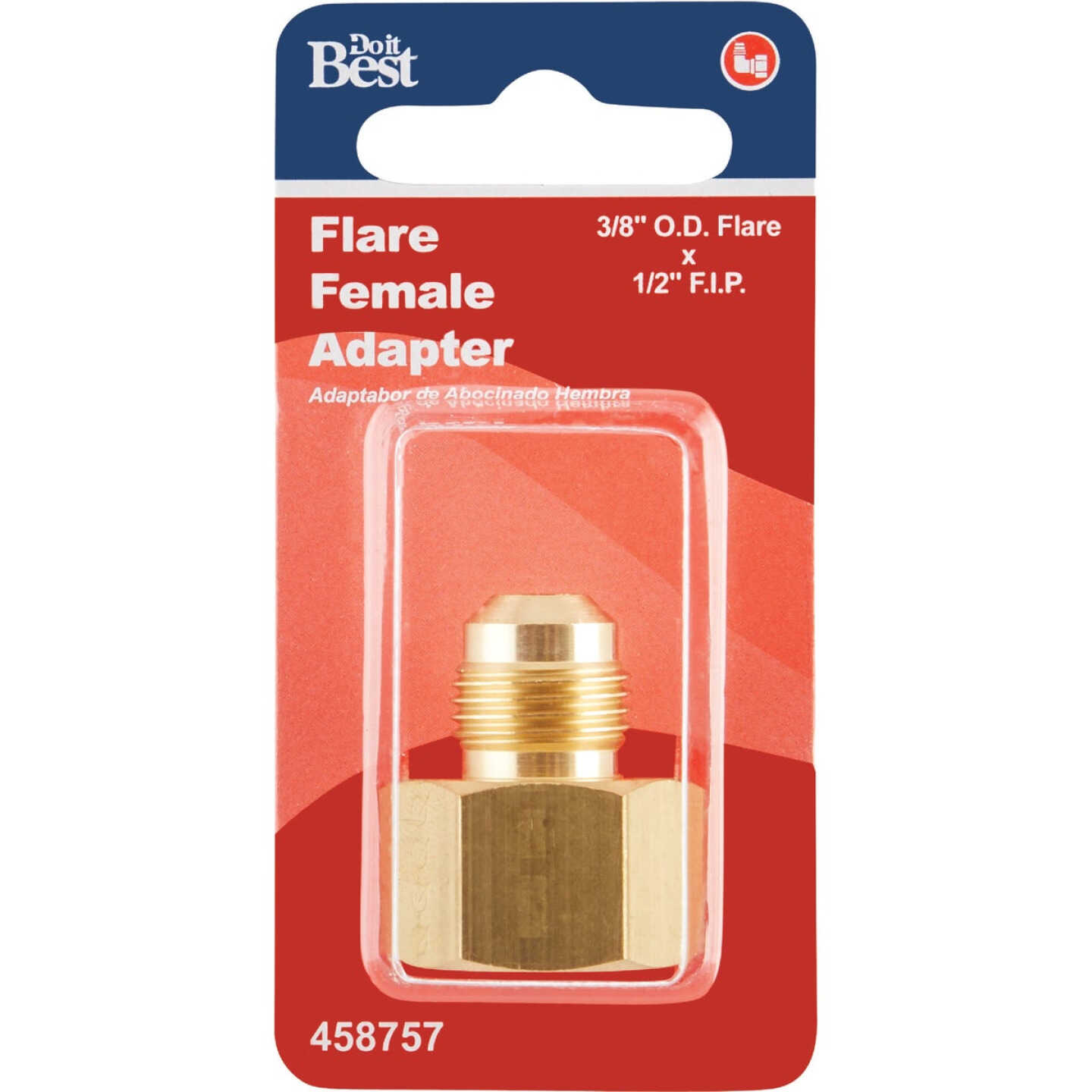 Do it 3/8 In. x 1/2 In. Brass Female Flare Adapter Image 2