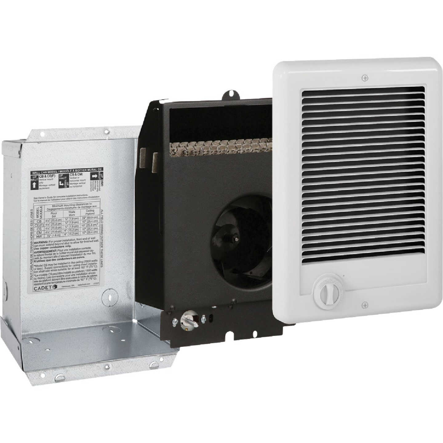 Cadet Com-Pak 2000W 240V Wall Heater with Thermostat, White Image 6