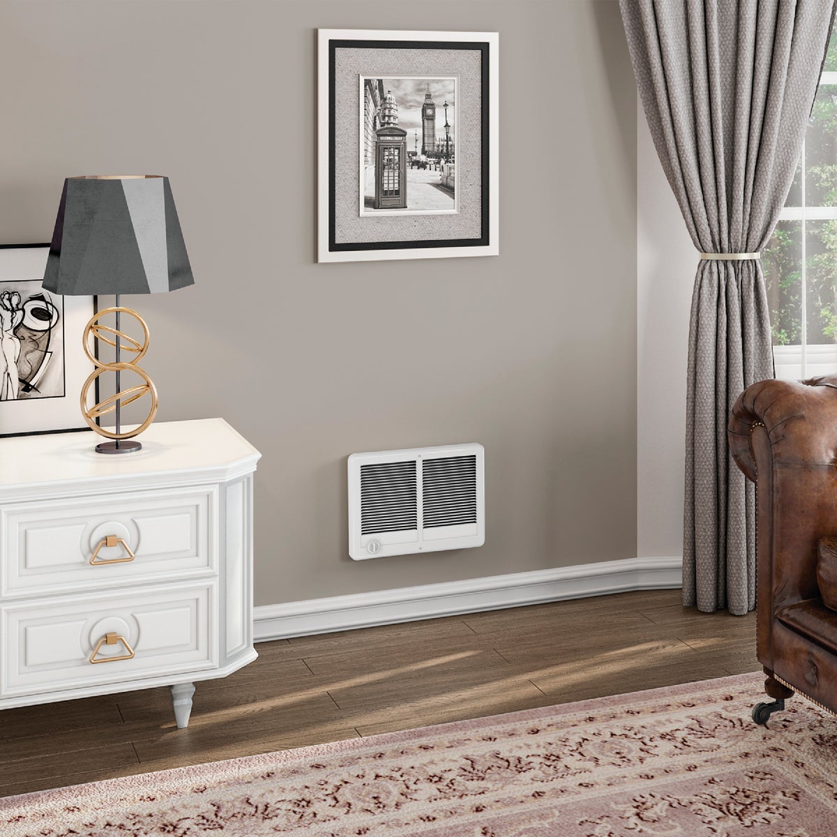 Cadet Com-Pak 3000W 240V Twin Electric Fan-Forced Heater with Thermostat, White Image 2