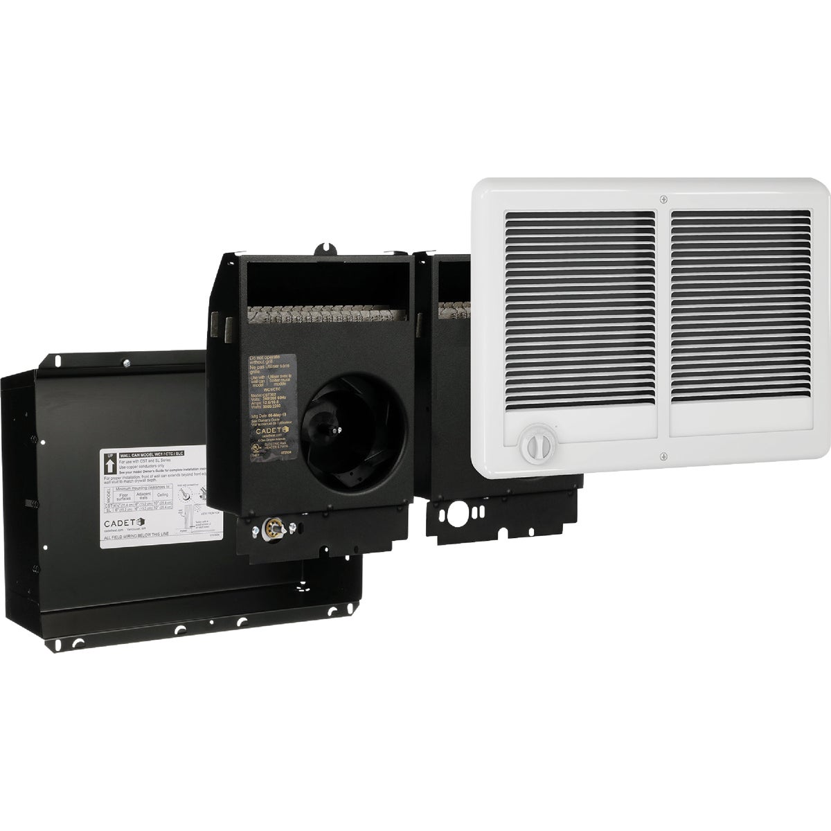 Cadet Com-Pak 3000W 240V Twin Electric Fan-Forced Heater with Thermostat, White Image 5