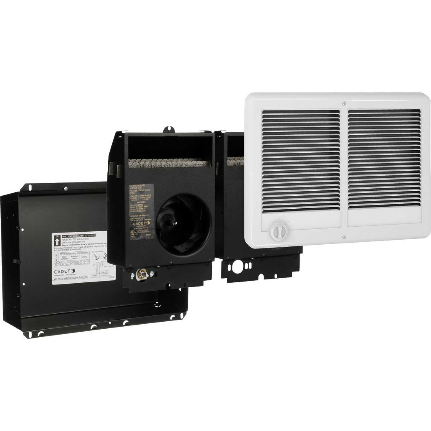 Cadet Com-Pak 4000W 240V Twin Complete Wall Heater with Thermostat, White Image 5