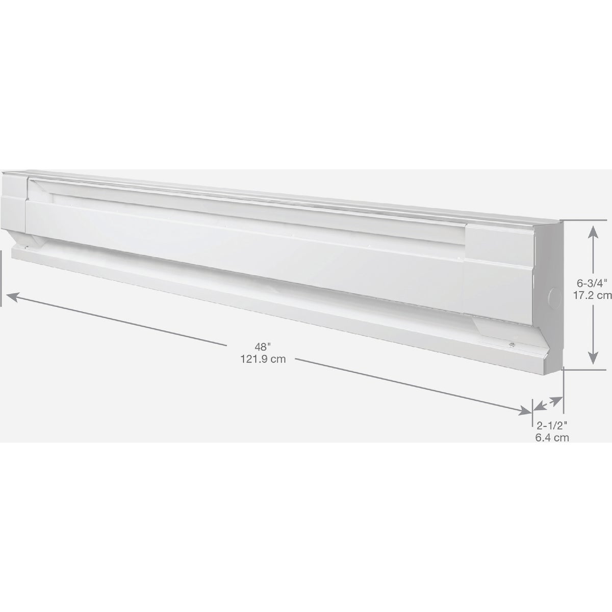 Cadet F Series 4 Ft. 1000W 240V Electric Baseboard Heater, White Image 4