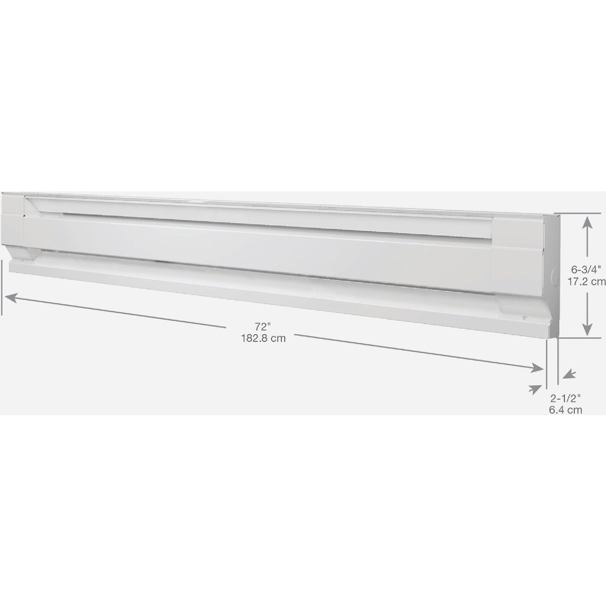 Cadet F Series 6 Ft. 1500W 240V Electric Baseboard Heater, White Image 3