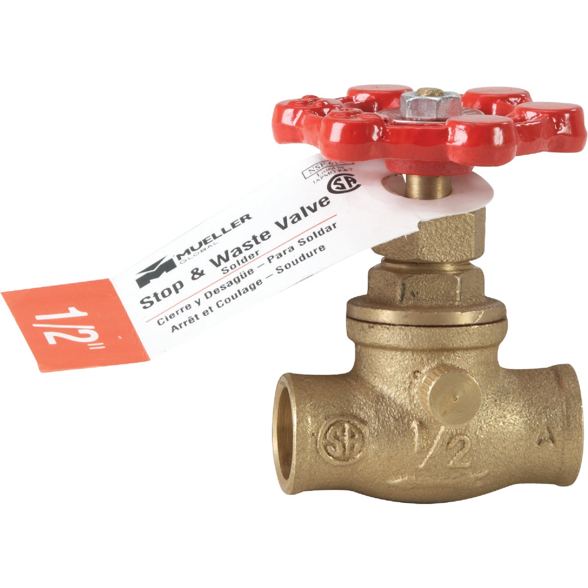 ProLine 1/2 In. SWT x 1/2 In. SWT Brass Stop and Waste Valve Image 2