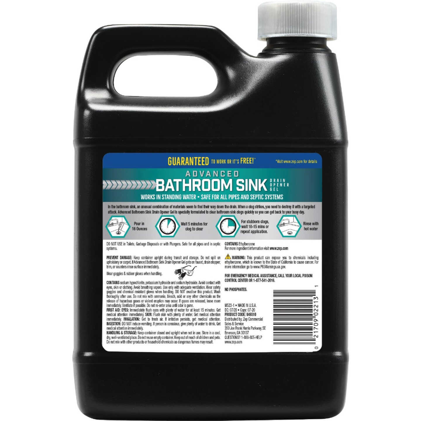 Zep 32 Oz. Advanced Bathroom Sink Drain Opener Image 2