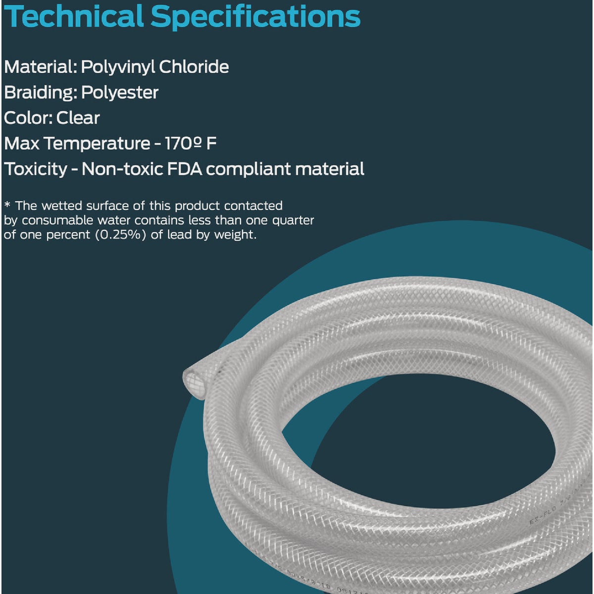Eastman EZ-Flo 25 Ft. Braided Vinyl Tubing 1 In. ID x 1-1/4 In. OD Bulk Spool Image 2