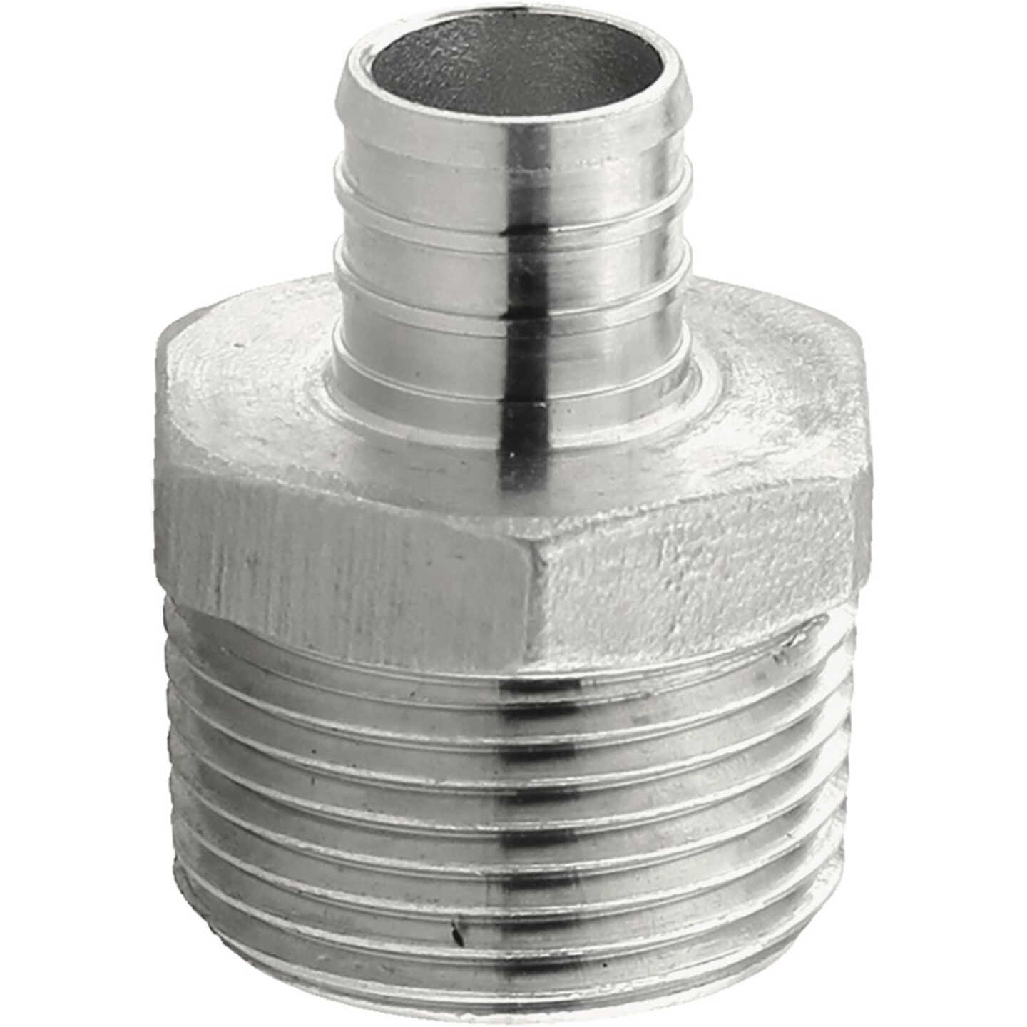 Plumbeez 3/4 In. x 1 In. MPT Stainless Steel PEX Adapter Image 1