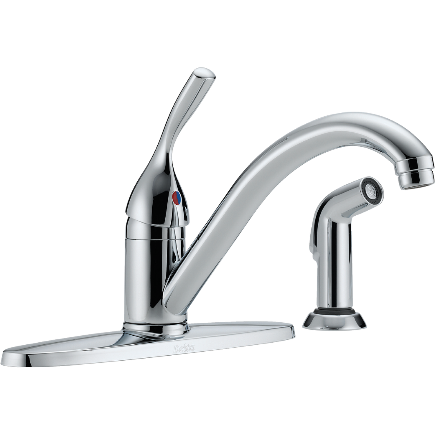 Delta Classic Series 1-Handle Lever Kitchen Faucet with Side Spray, Chrome Image 1