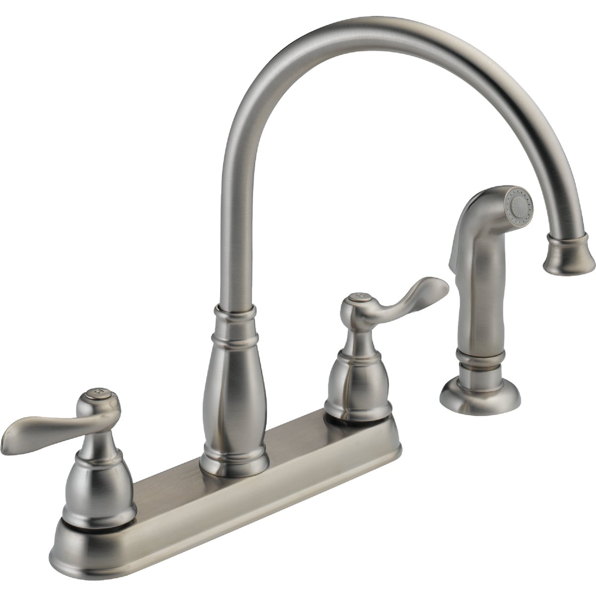 Delta Windemere 2-Handle Lever Kitchen Faucet with Side Spray, Stainless