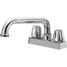 Home Impressions Chrome 4 In. Center Solid Brass, Metal Handle Laundry Faucet Image 1
