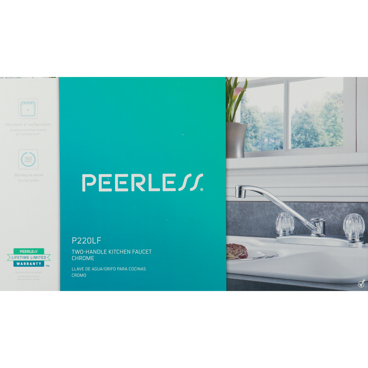 Peerless 2-Handle Knob Kitchen Faucet, Chrome Image 2