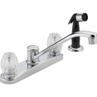 Peerless 2-Handle Knob Kitchen Faucet with Black Side Spray, Chrome Image 1