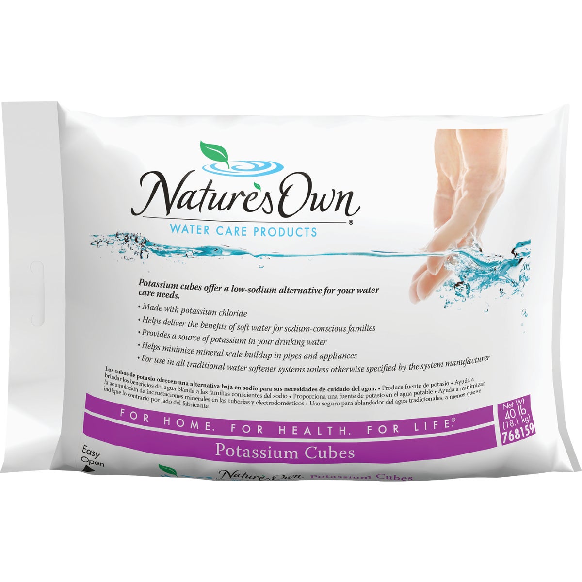 Nature's Own 40 Lb. Potassium Water Softener Salt Cubes