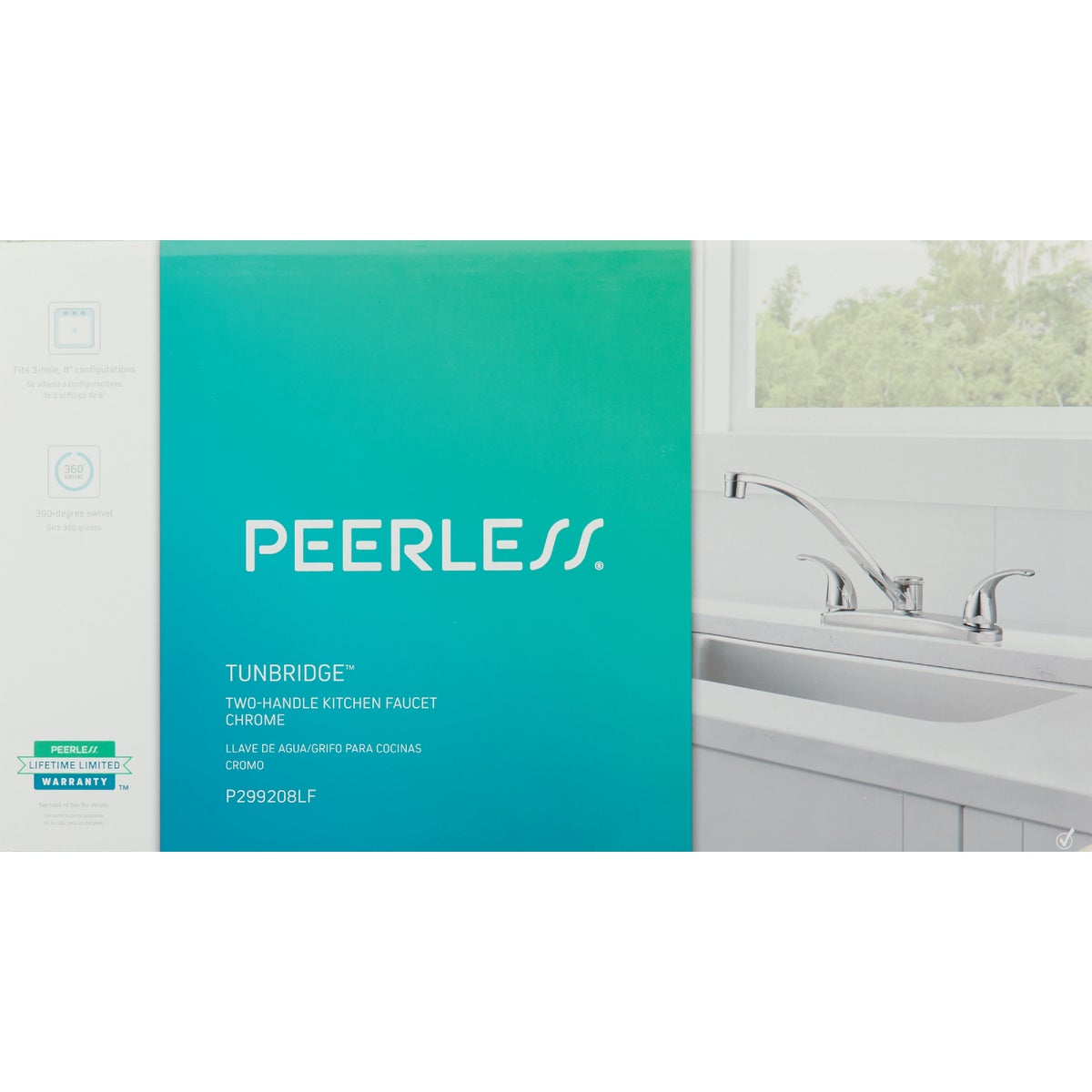Peerless 2-Handle Lever Kitchen Faucet, Chrome Image 2