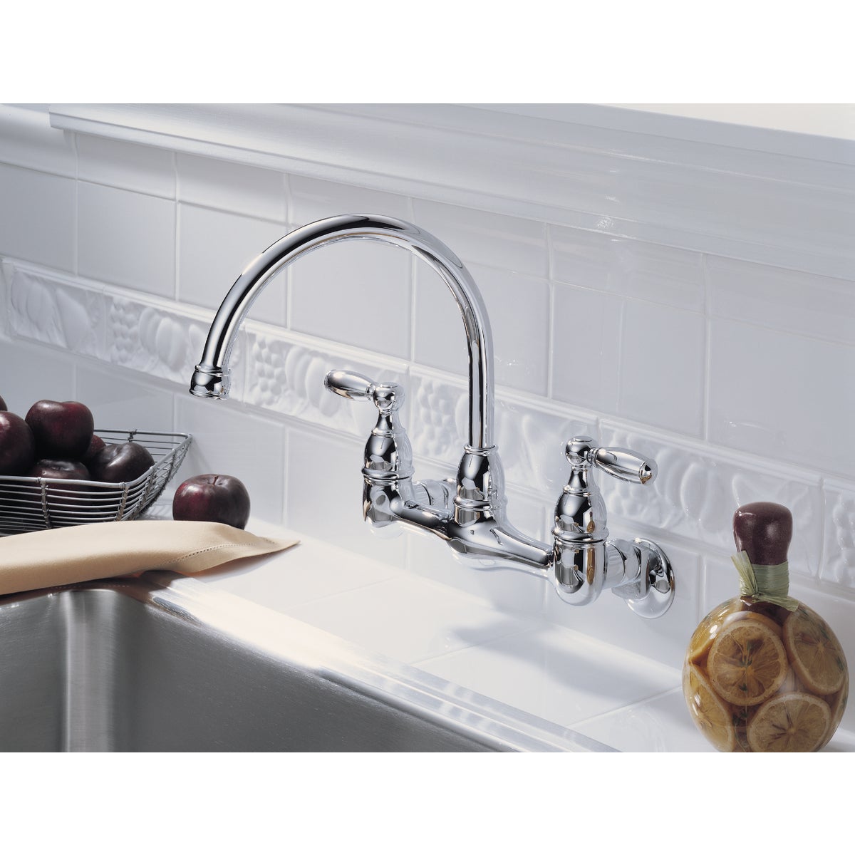 Peerless Claymore 2 Handle Wall Mount Kitchen Faucet Image 2