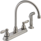 Peerless 2-Handle Lever Kitchen Faucet with Side Spray, Stainless Image 1
