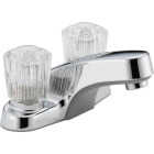 Peerless Core Chrome 2-Handle Knob 4 In. Centerset Bathroom Faucet Image 1