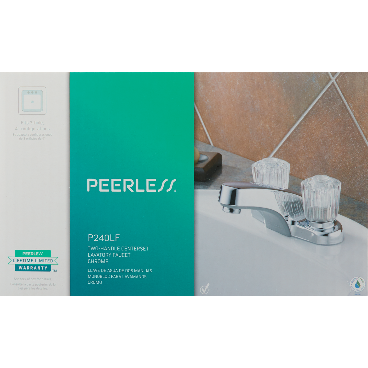 Peerless Core Chrome 2-Handle Knob 4 In. Centerset Bathroom Faucet Image 2