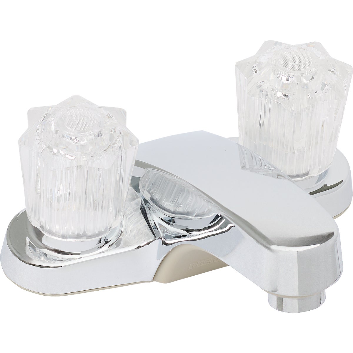Peerless Core Chrome 2-Handle Knob 4 In. Centerset Bathroom Faucet with Pop-Up