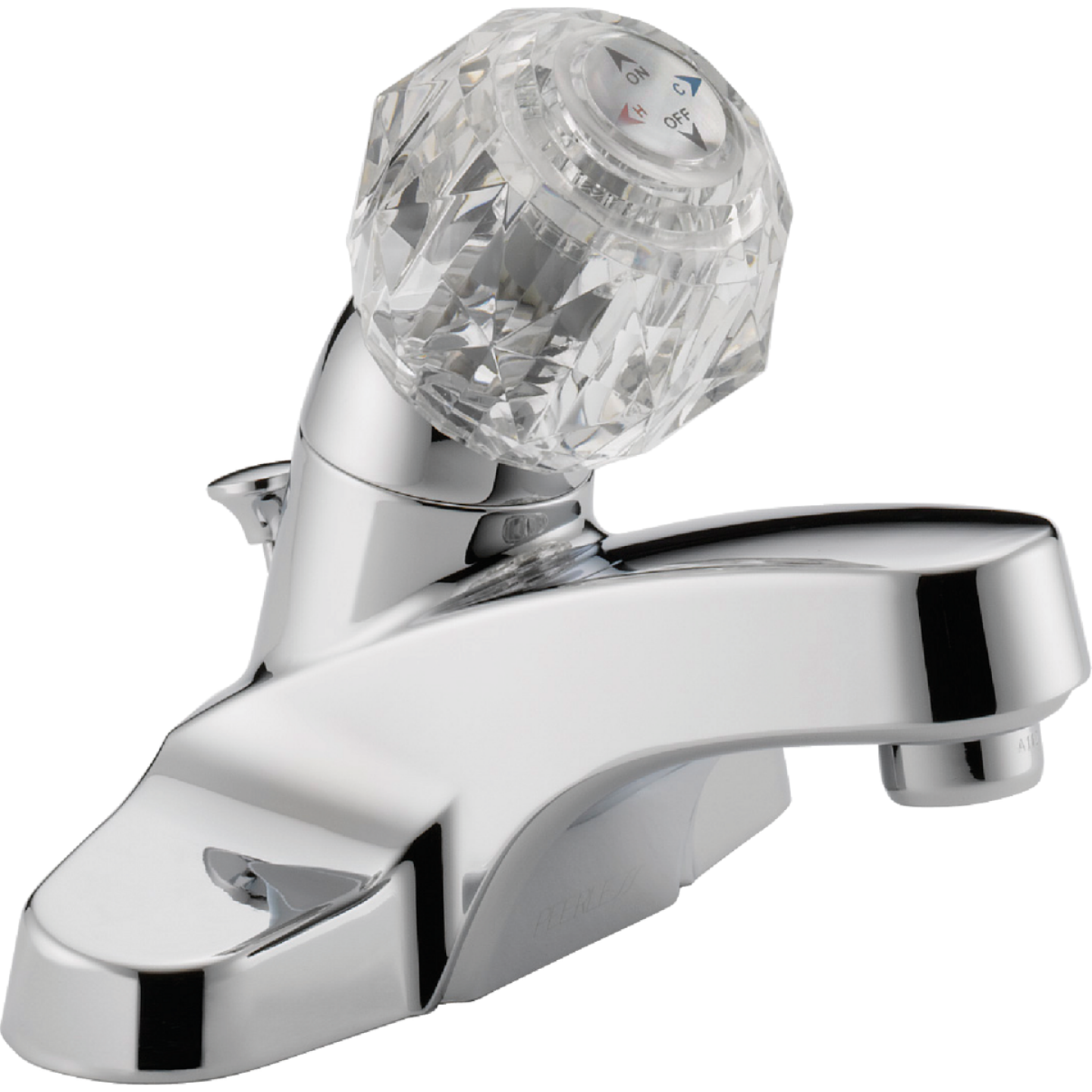 Peerless Chrome 1-Handle Knob 4 In. Centerset Bathroom Faucet with Pop-Up Image 1