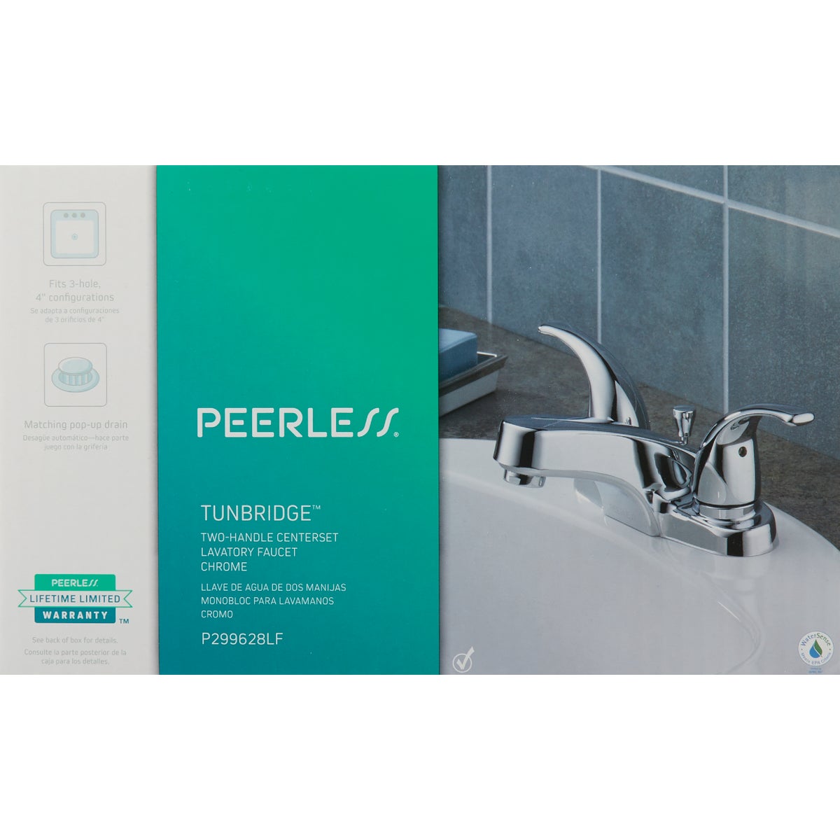 Peerless Chrome 2-Handle Lever 4 In. Centerset Bathroom Faucet with Pop-Up Image 2