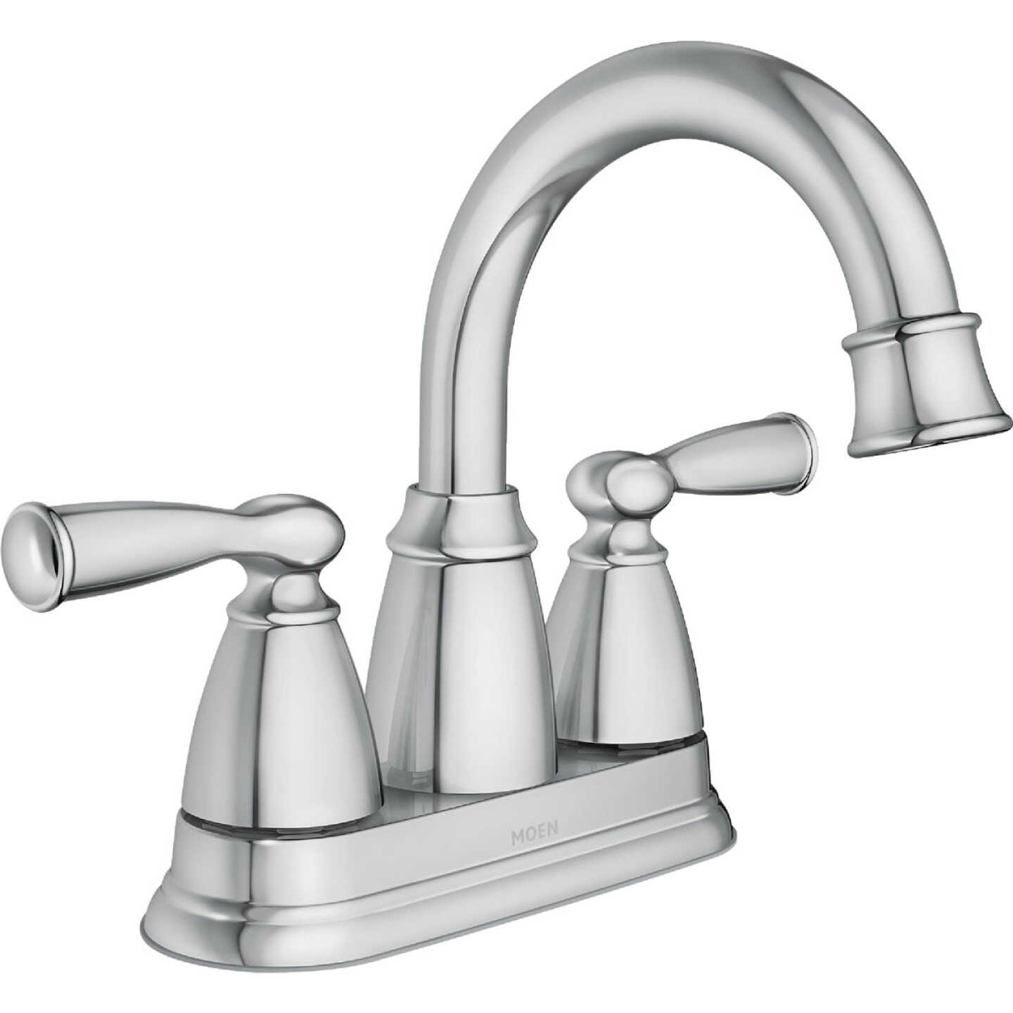 Moen Banbury 2-Handle Lever High Arc Centerset Bathroom Faucet with Push-Down, Chrome Image 1