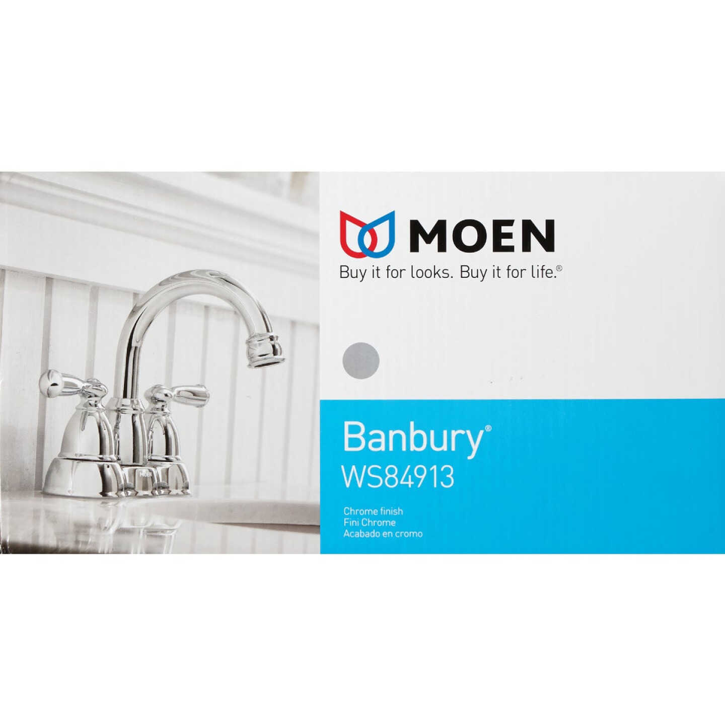 Moen Banbury 2-Handle Lever High Arc Centerset Bathroom Faucet with Push-Down, Chrome Image 3
