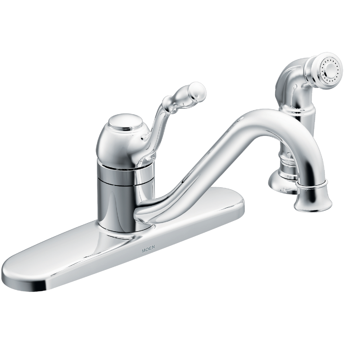 Moen Lindley 1-Handle Lever Kitchen Faucet with Side Spray, Chrome