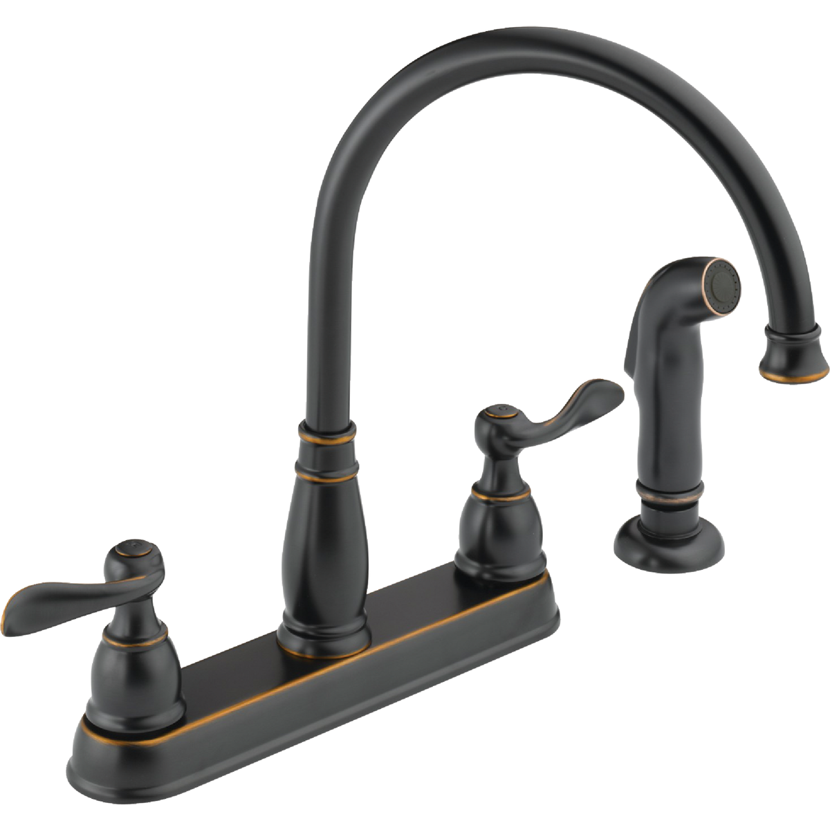Delta Windemere 2-Handle Lever Kitchen Faucet with Side Spray, Oil-Rubbed Bronze Image 1