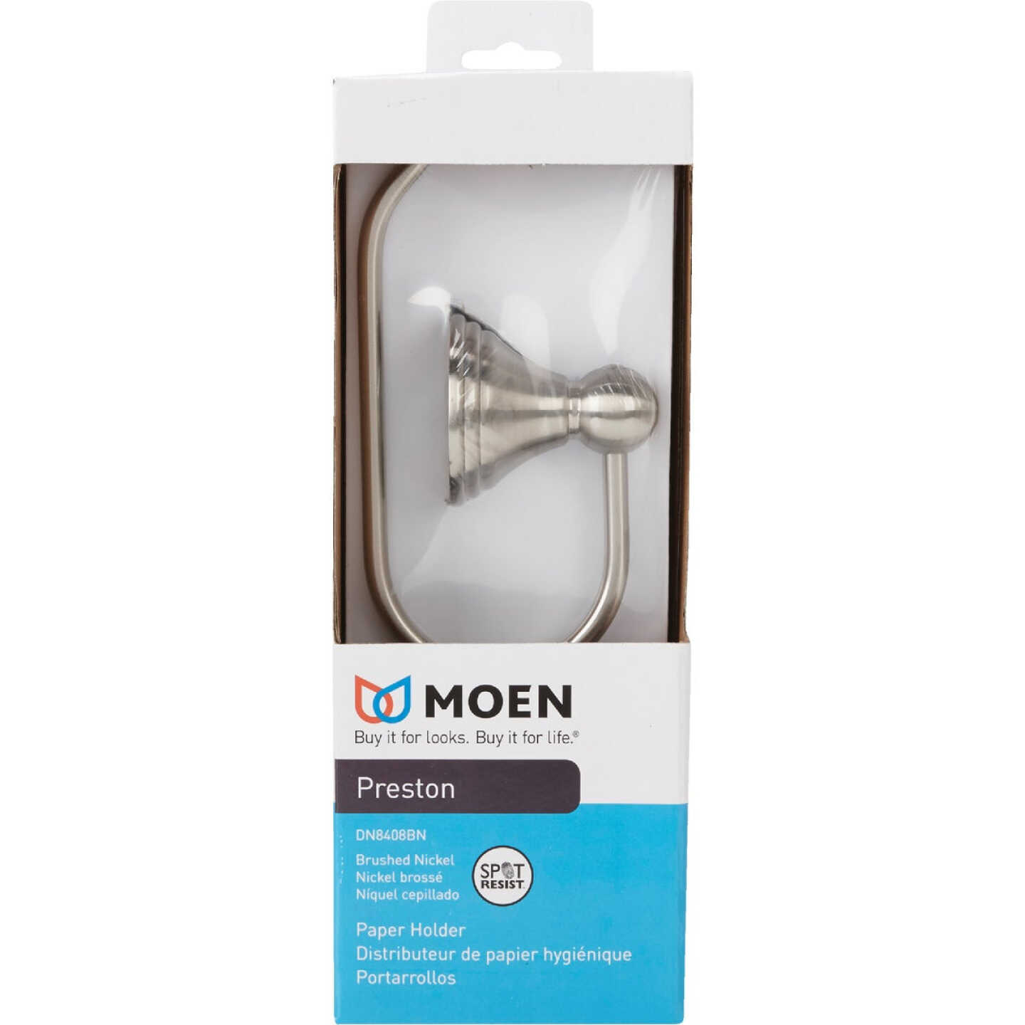 Moen Preston Wall Mount Toilet Paper Holder, Brushed Nickel Image 2