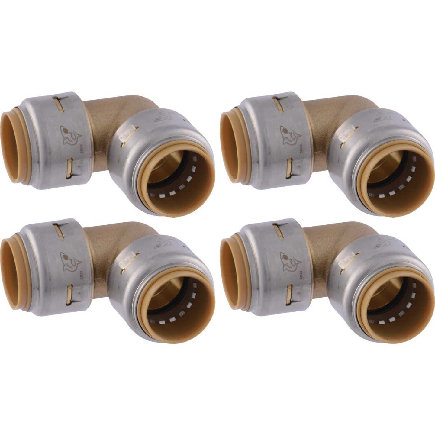 SharkBite 3/4 In. x 3/4 In. 90 Deg. Push-to-Connect Brass Elbow (1/4 Bend) (4-Pack) Image 1