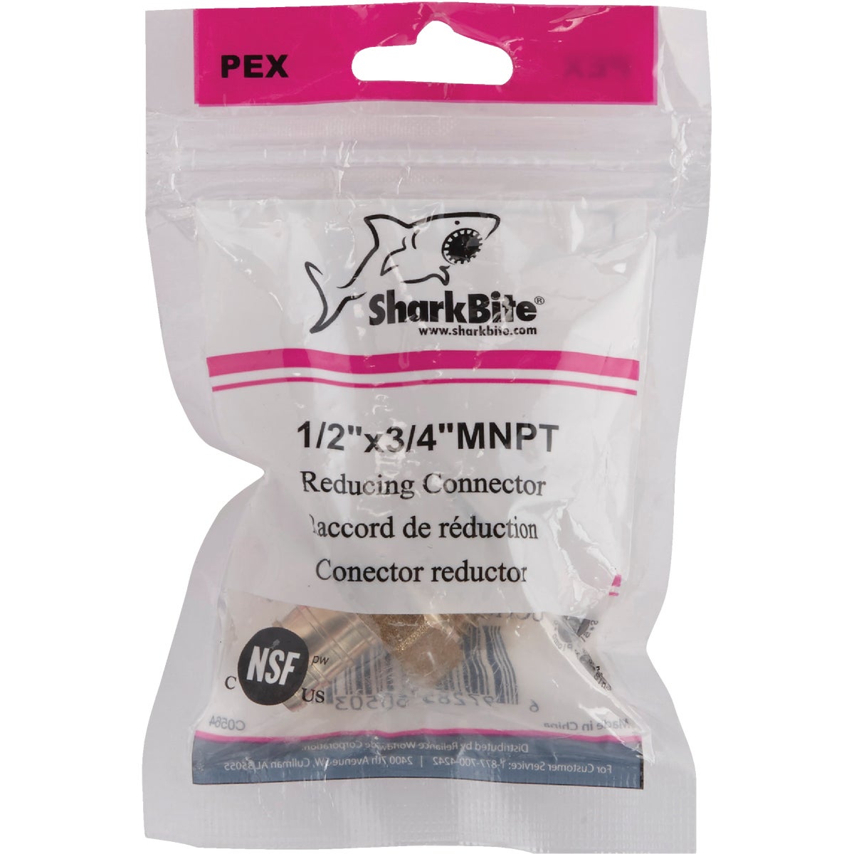 SharkBite 1/2 In. CF x 3/4 In. MPT Brass PEX Adapter Image 2