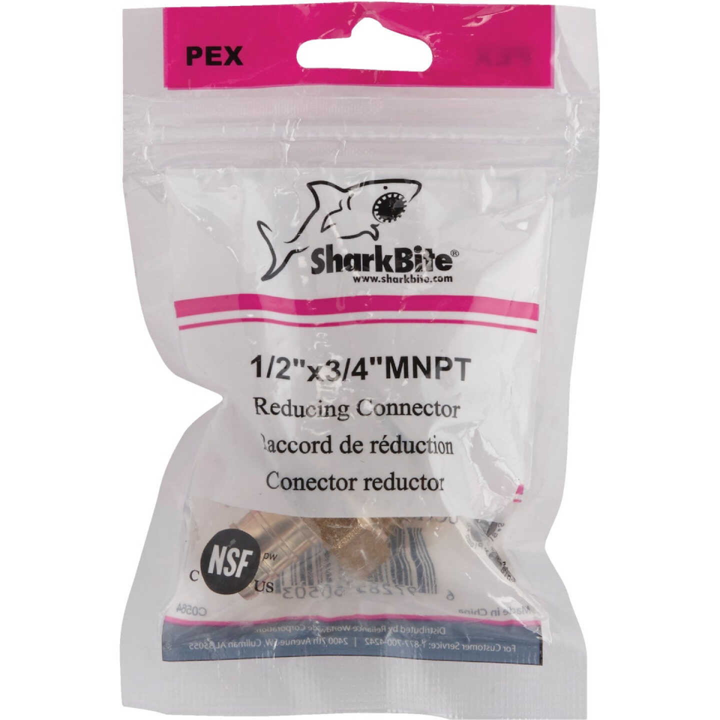 SharkBite 1/2 In. CF x 3/4 In. MPT Brass PEX Adapter Image 2