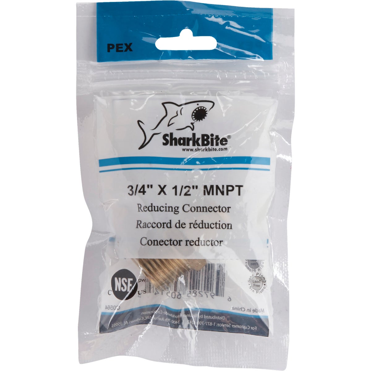SharkBite 3/4 In. CF x 1/2 In. MPT Brass PEX Adapter Image 2