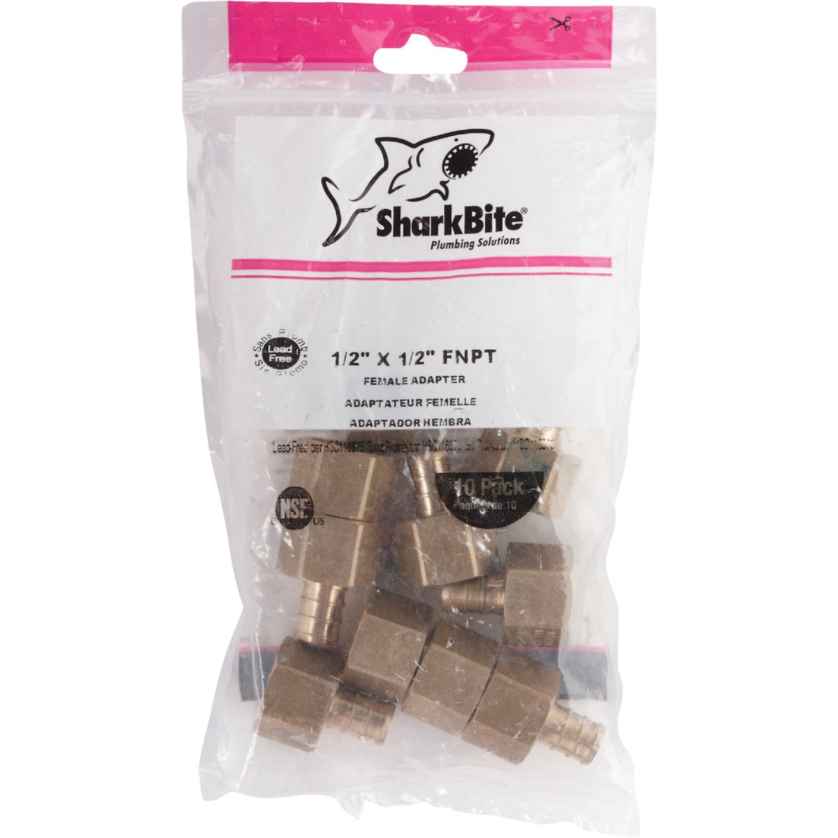 SharkBite 1/2 In. Barb x 1/2 In. FIP Brass PEX Adapter Image 2