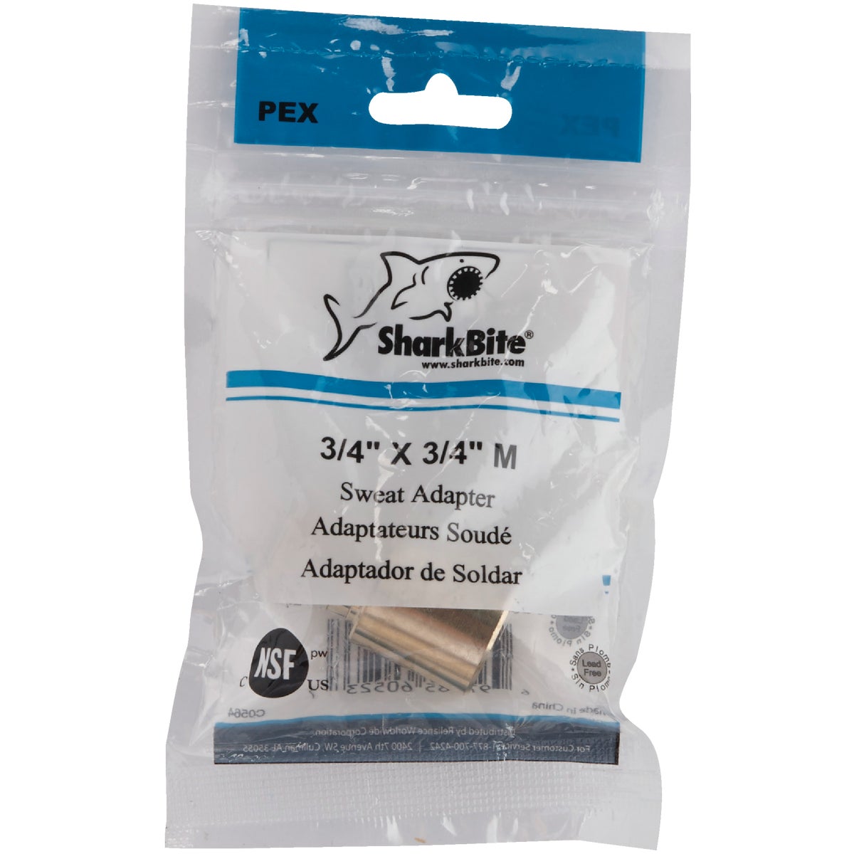 SharkBite 3/4 In. Male Sweat x 3/4 In. CF Brass PEX Adapter Image 2