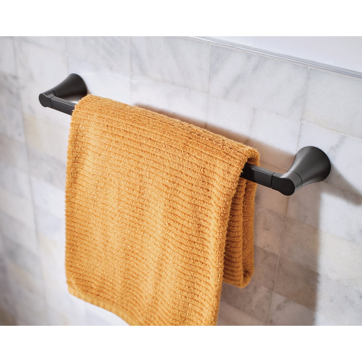 Moen Mikah 18 In. Matte Black Towel Bar Image 2