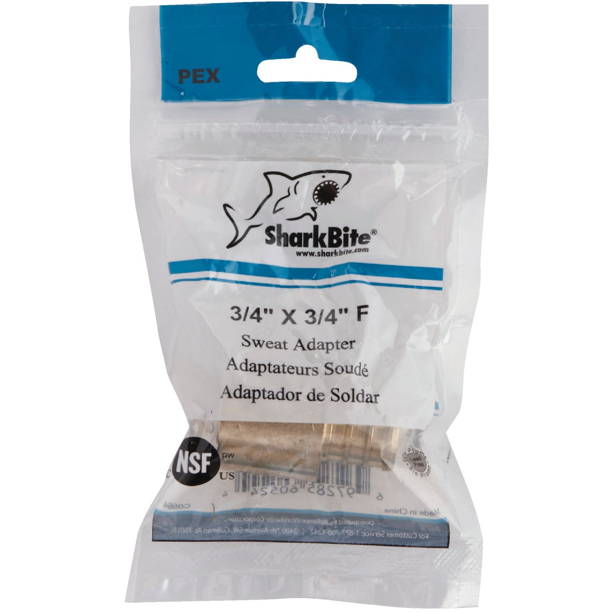 SharkBite 3/4 In. Female Sweat x 3/4 In. CF Brass PEX Adapter Image 2