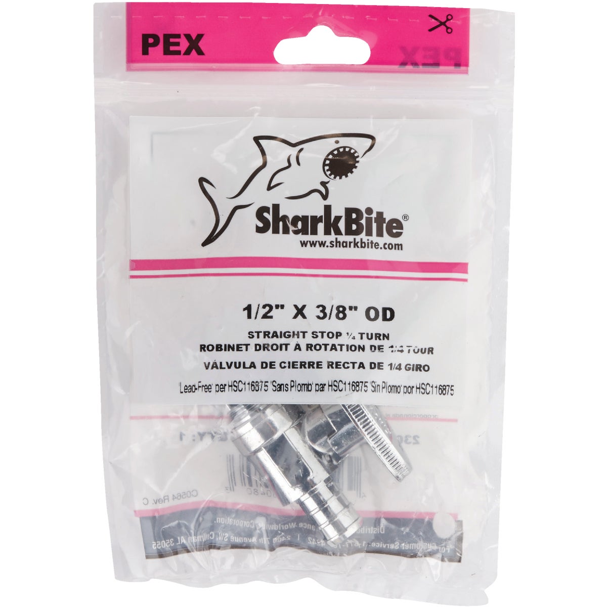 SharkBite 1/2 In. CF x 3/8 In. OD Brass Straight Valve Image 2