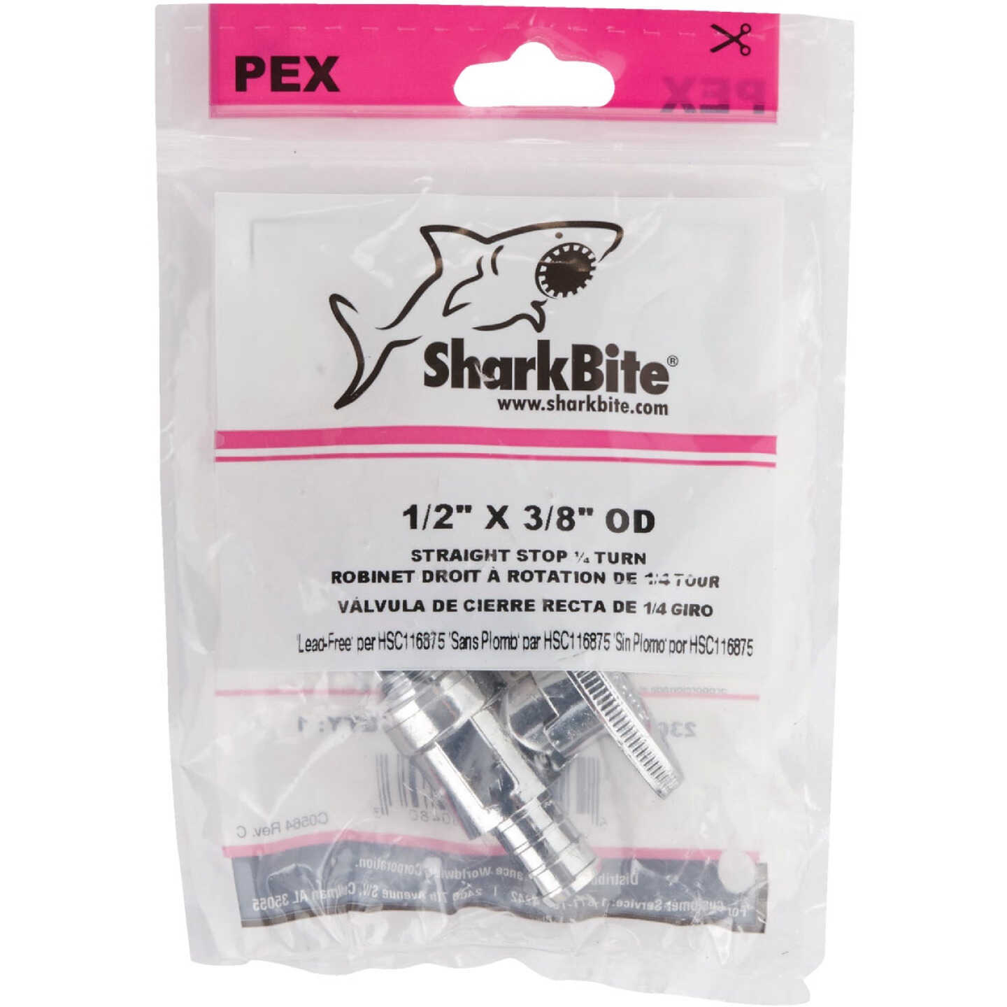SharkBite 1/2 In. CF x 3/8 In. OD Brass Straight Valve Image 2