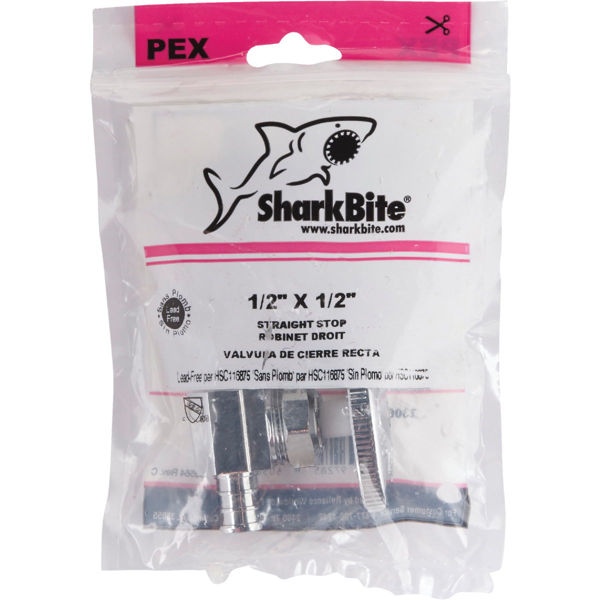 SharkBite 1/2 In. CF x 1/2 In. CF Multi-Turn Straight PEX Stop Valve Image 2
